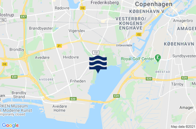 Mapa da tábua de marés em Gladsaxe Municipality, Denmark
