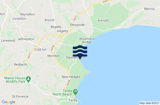 Mapa da tábua de marés em Glen Beach, United Kingdom