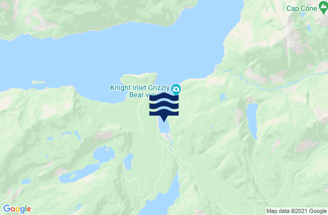 Mapa da tábua de marés em Glendale Cove, Canada