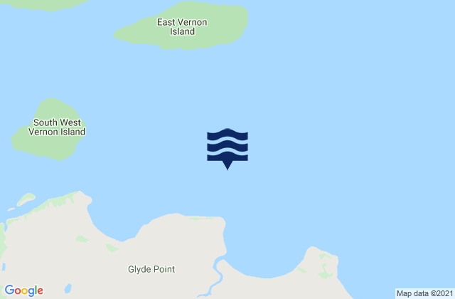 Mapa da tábua de marés em Glyde Point, Australia