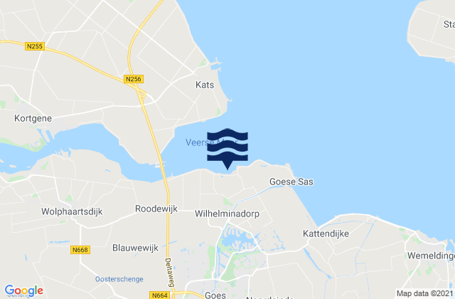 Mapa da tábua de marés em Goes, Netherlands