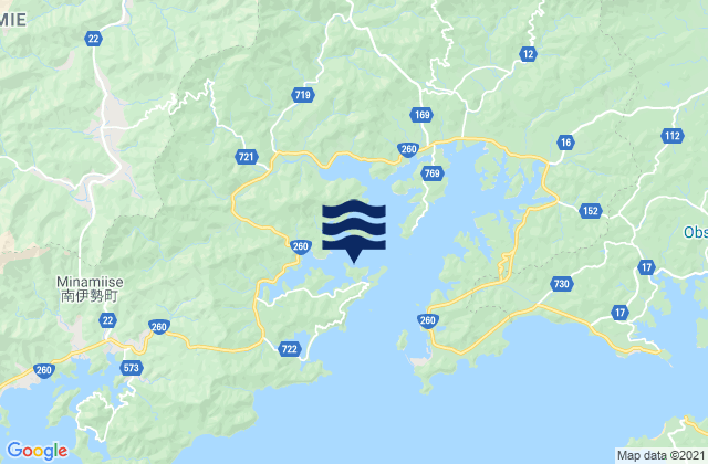 Mapa da tábua de marés em Gokasyo, Japan