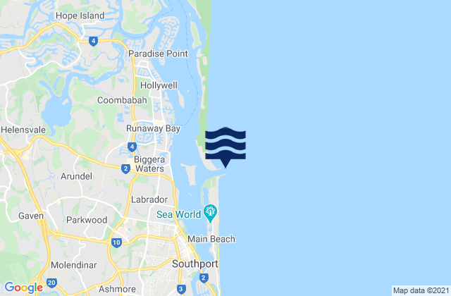 Mapa da tábua de marés em Gold Coast Sand Bypass Jetty, Australia