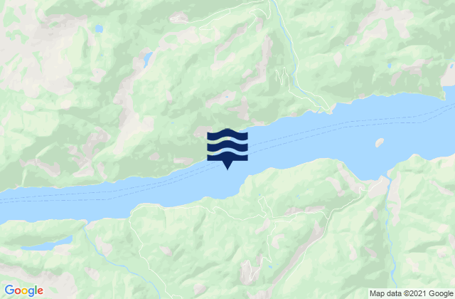 Mapa da tábua de marés em Gold River, Canada