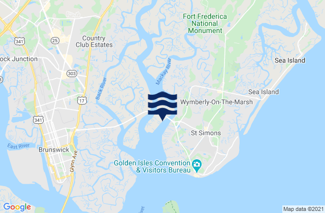 Mapa da tábua de marés em Golden Isles Marina, United States