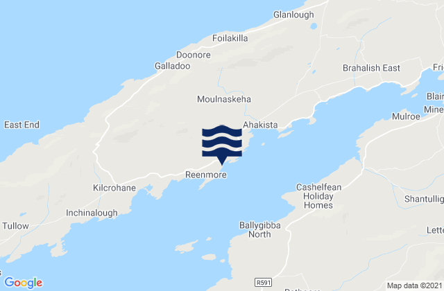 Mapa da tábua de marés em Golden Strand, Ireland