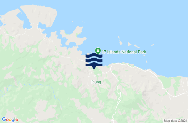 Mapa da tábua de marés em Golokutu, Indonesia