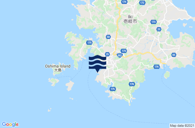 Mapa da tábua de marés em Gonoura, Japan