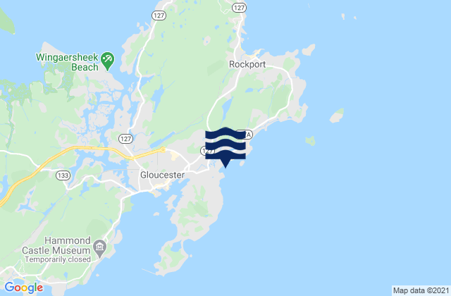 Mapa da tábua de marés em Good Harbor Beach, United States