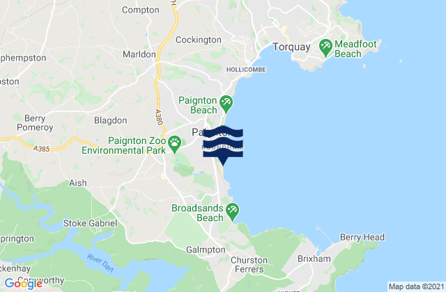 Mapa da tábua de marés em Goodrington Sands Beach, United Kingdom