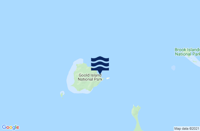 Mapa da tábua de marés em Goold Island, Australia