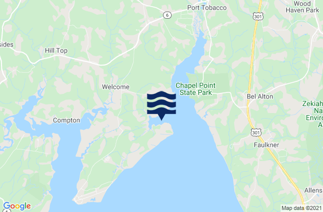 Mapa da tábua de marés em Goose Bay, United States