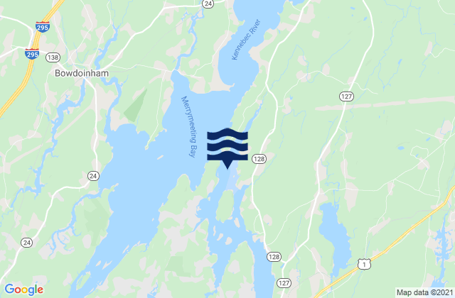 Mapa da tábua de marés em Goose Cove south of Chops Passage Kennebec River, United States