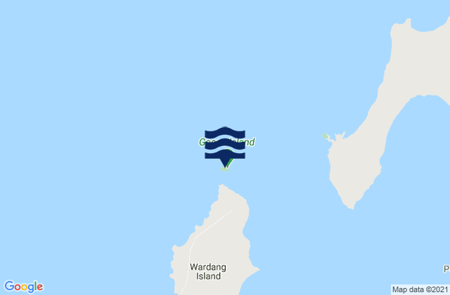 Mapa da tábua de marés em Goose Island, Australia
