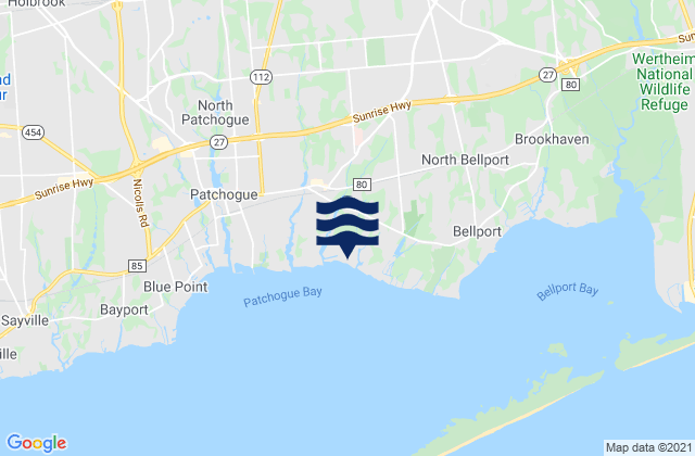 Mapa da tábua de marés em Gordon Heights, United States