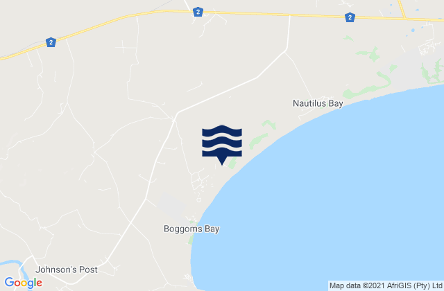 Mapa da tábua de marés em Gourits Mouth, South Africa