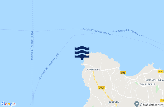 Mapa da tábua de marés em Goury, France