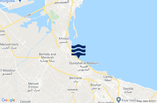 Mapa da tábua de marés em Gouvernorat de Mahdia, Tunisia