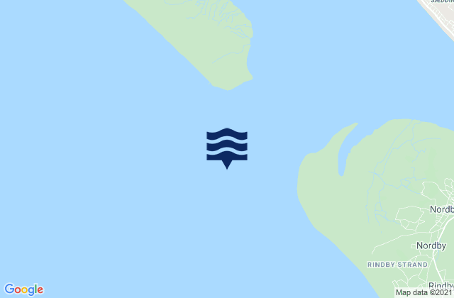 Mapa da tábua de marés em Gradyb Bar, Denmark