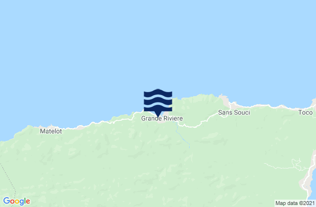 Mapa da tábua de marés em Grand Rivere, Trinidad and Tobago