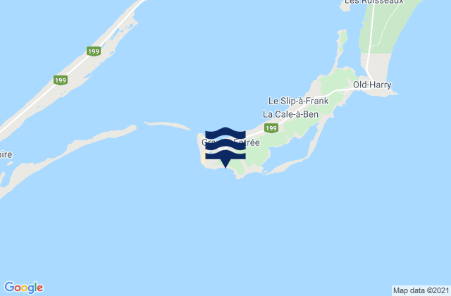 Mapa da tábua de marés em Grande Entree, Canada