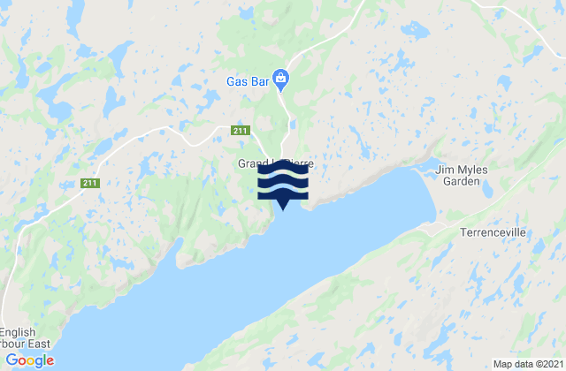 Mapa da tábua de marés em Grande le Pierre Harbour, Canada