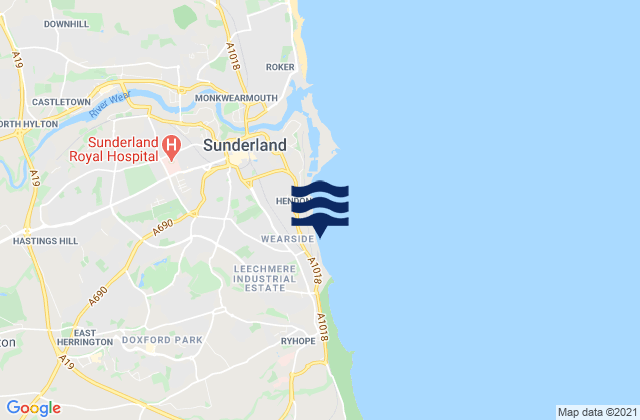 Mapa da tábua de marés em Grangetown Beach, United Kingdom