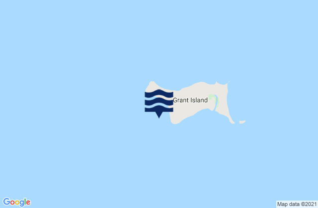 Mapa da tábua de marés em Grant Island, Australia