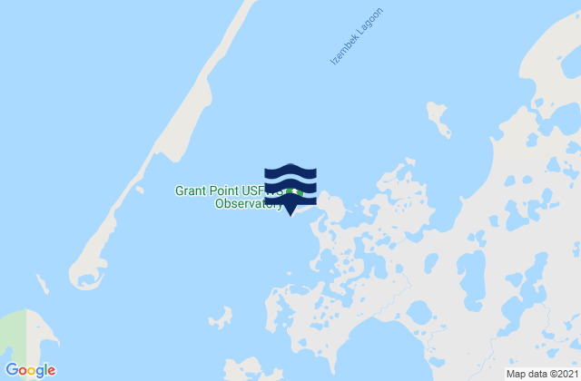 Mapa da tábua de marés em Grant Point (Izembek Lagoon), United States