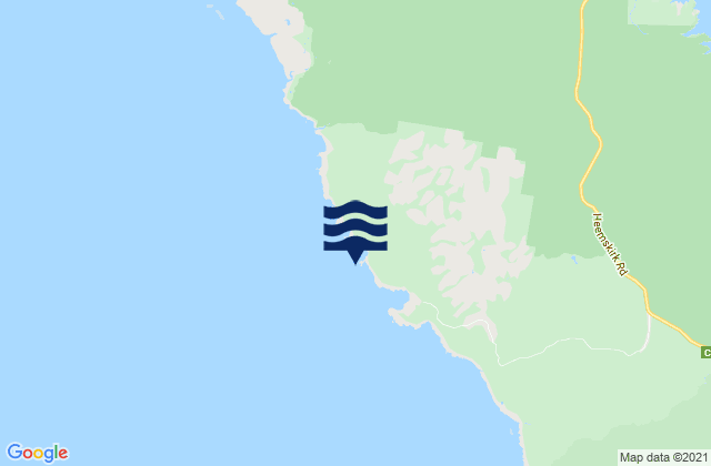 Mapa da tábua de marés em Granville Harbour, Australia