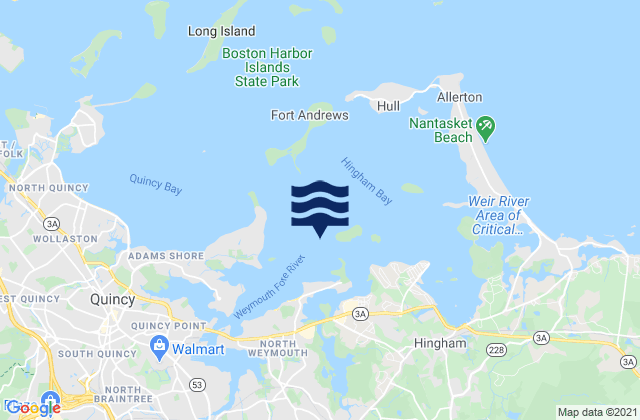 Mapa da tábua de marés em Grape Island, United States