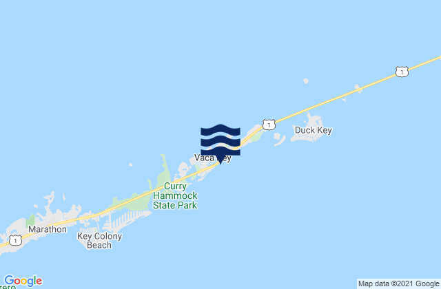 Mapa da tábua de marés em Grassy Key South Side Hawk Channel, United States
