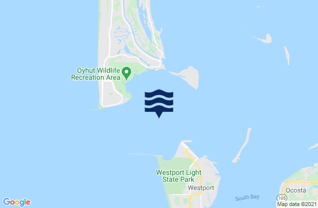 Mapa da tábua de marés em Grays Harbor Entrance, United States