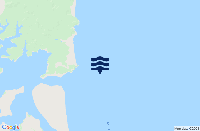 Mapa da tábua de marés em Great Exhibition Bay, New Zealand