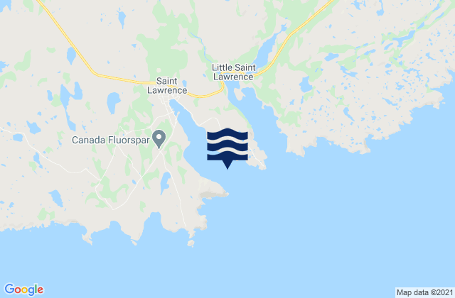 Mapa da tábua de marés em Great St. Lawrence Harbour, Canada
