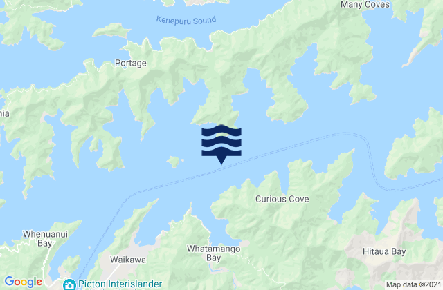 Mapa da tábua de marés em Green Bay, New Zealand