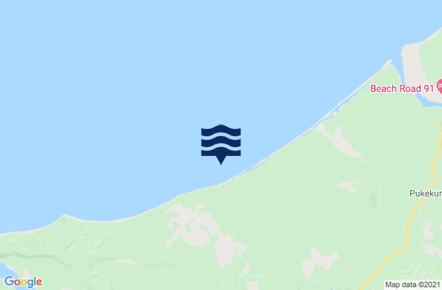 Mapa da tábua de marés em Greens Beach, New Zealand
