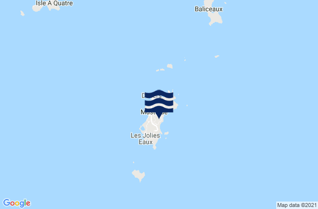 Mapa da tábua de marés em Grenadines, Saint Vincent and the Grenadines