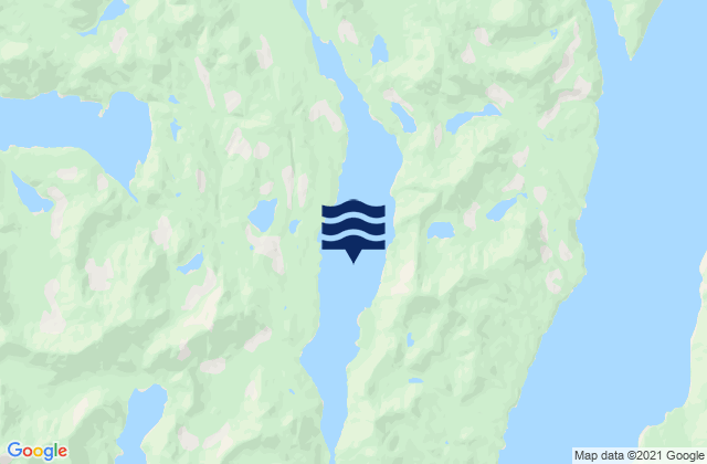 Mapa da tábua de marés em Griffin Passage, Canada