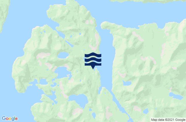 Mapa da tábua de marés em Griffin Passage, Canada