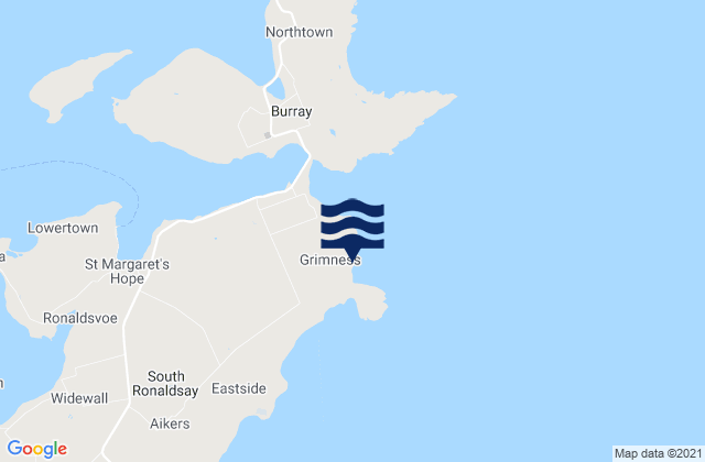 Mapa da tábua de marés em Grim Ness, United Kingdom
