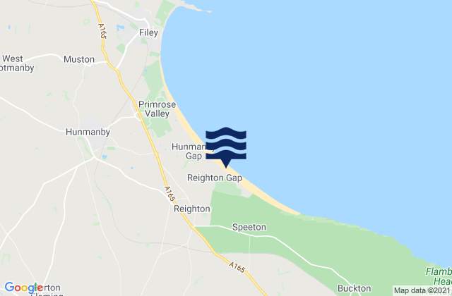 Mapa da tábua de marés em Grindale, United Kingdom