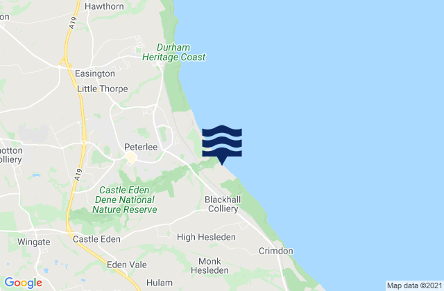 Mapa da tábua de marés em Grindon, United Kingdom