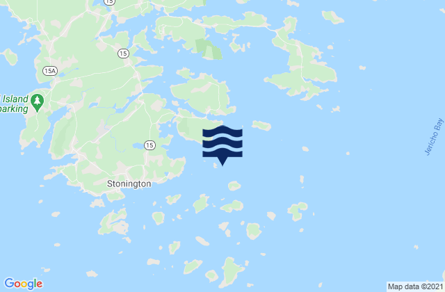 Mapa da tábua de marés em Grog Island E of Deer Island Thorofare, United States