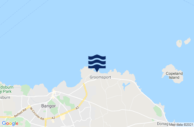 Mapa da tábua de marés em Groomsport, United Kingdom