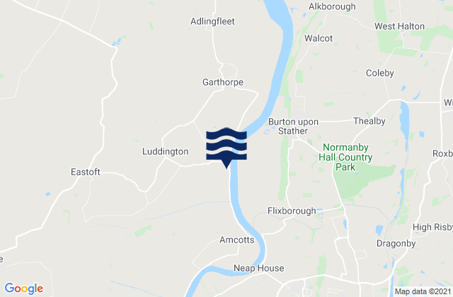 Mapa da tábua de marés em Grove Port, United Kingdom