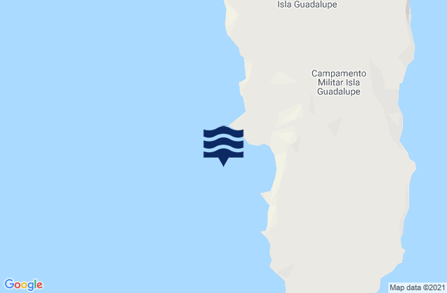 Mapa da tábua de marés em Guadalupe Island, Mexico