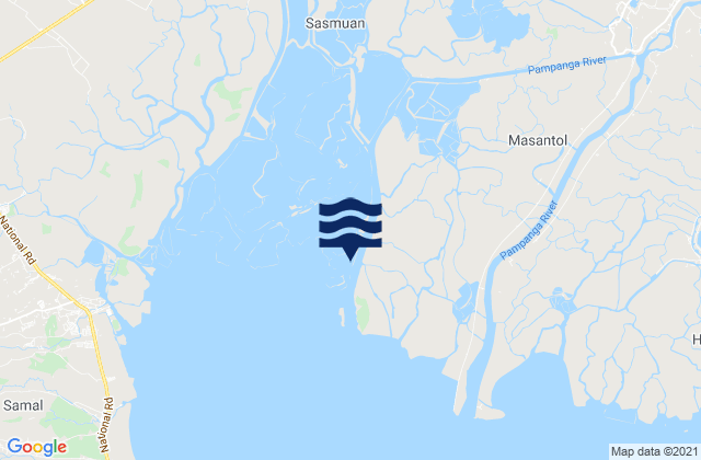 Mapa da tábua de marés em Guagua, Philippines