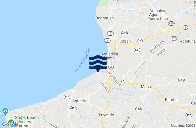 Mapa da tábua de marés em Guanábano Barrio, Puerto Rico