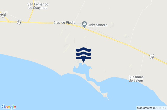Mapa da tábua de marés em Guaymas, Mexico